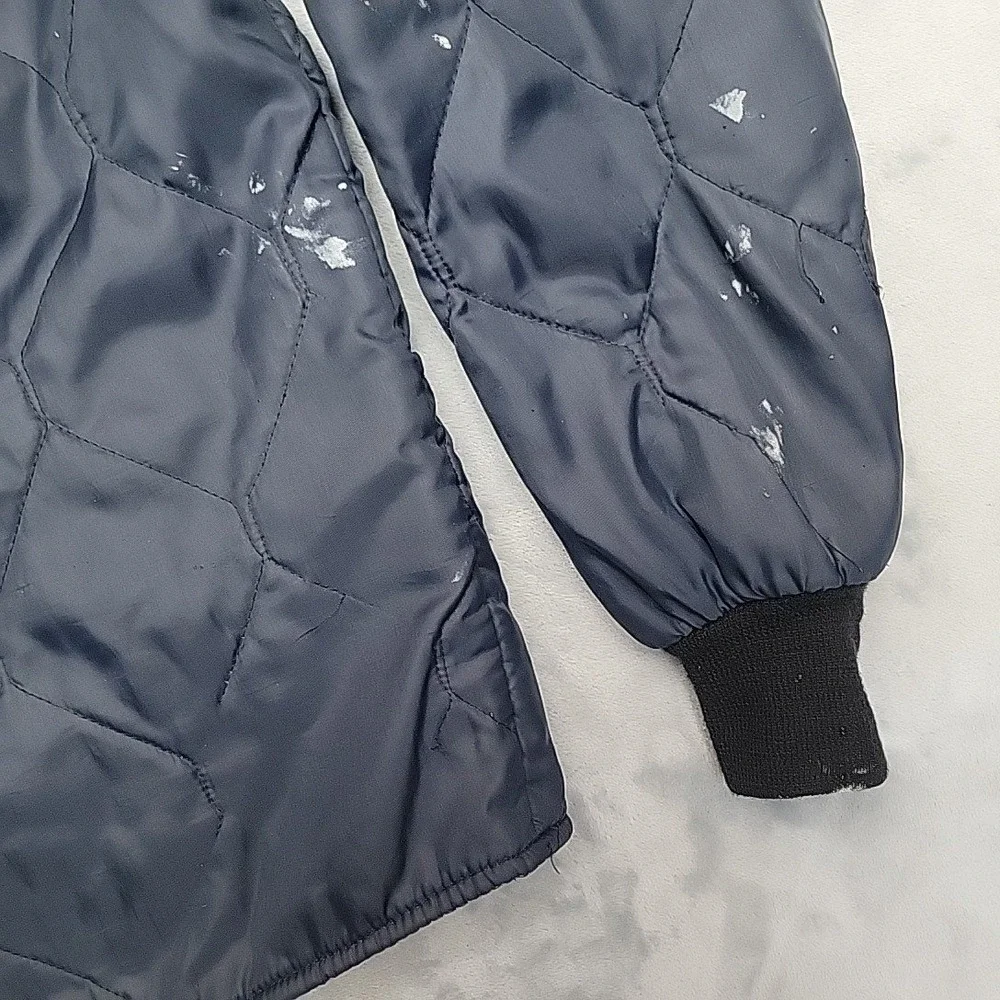 Vintage Wear-Guard  Jacket Mens Medium Navy Blue Quilted Bomber Work Made In USA